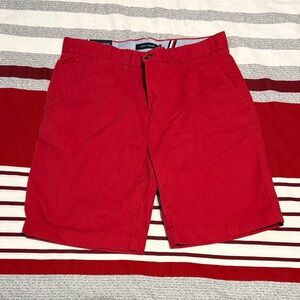 Tommy Hilfiger Bold Red Flat Front Shorts